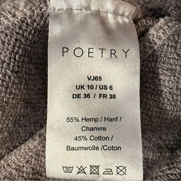 Poetry Short Sleeve Funnel Neck Hemp Cotton Sweatshirt - Picture 9 of 9